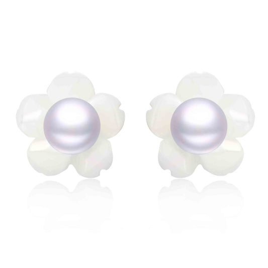 5mm Sterling Silver Pearl Studs Earrings - Timeless Pearl