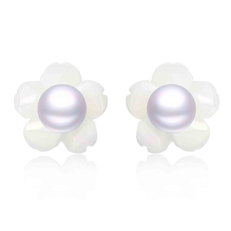 5mm Sterling Silver Pearl Studs Earrings - Timeless Pearl