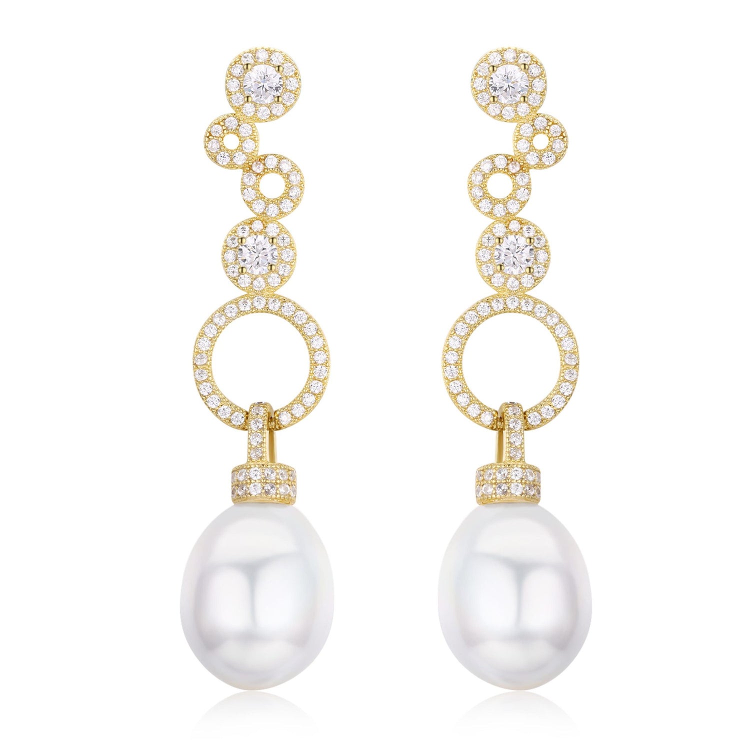 Golden Circles Edison Pearl Earrings - Timeless Pearl