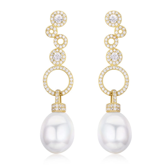 Golden Circles Edison Pearl Earrings - Timeless Pearl