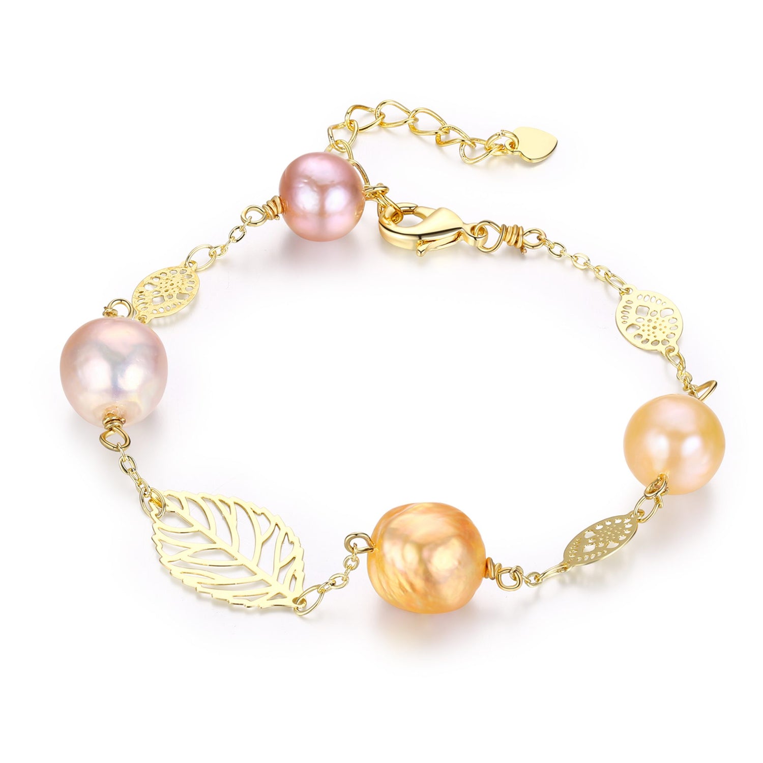 Golden Leaf Baroque Edison Pearl Necklace & Bracelet Set - Timeless Pearl