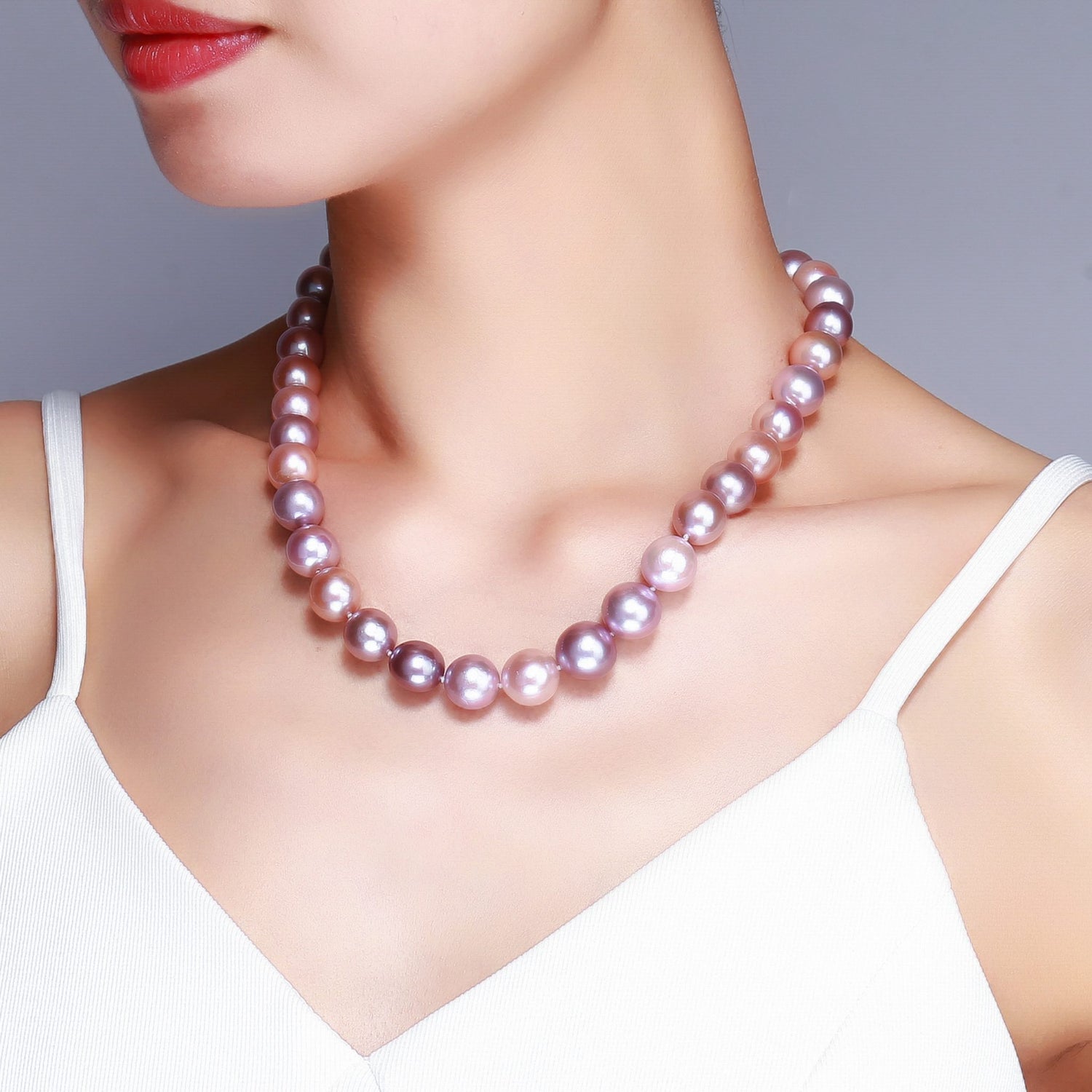 Timeless Pearl Full Pearls Hybrid Edison Pearl Necklace Purple / 8-11mm / 20