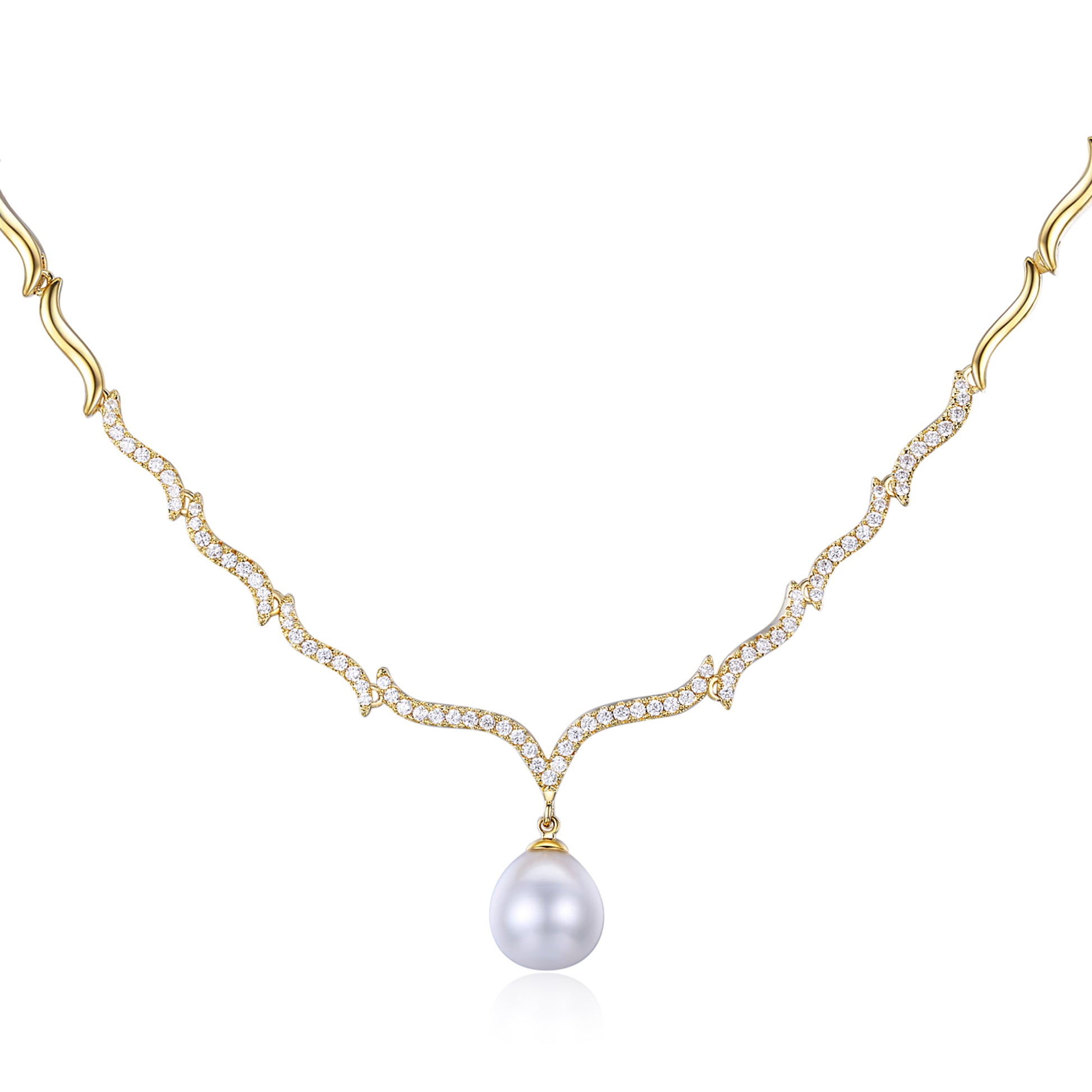 Gull Wing Pearl Necklace - Timeless Pearl