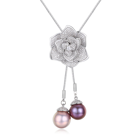Blooming Rose Edison Pearl Necklace - Timeless Pearl