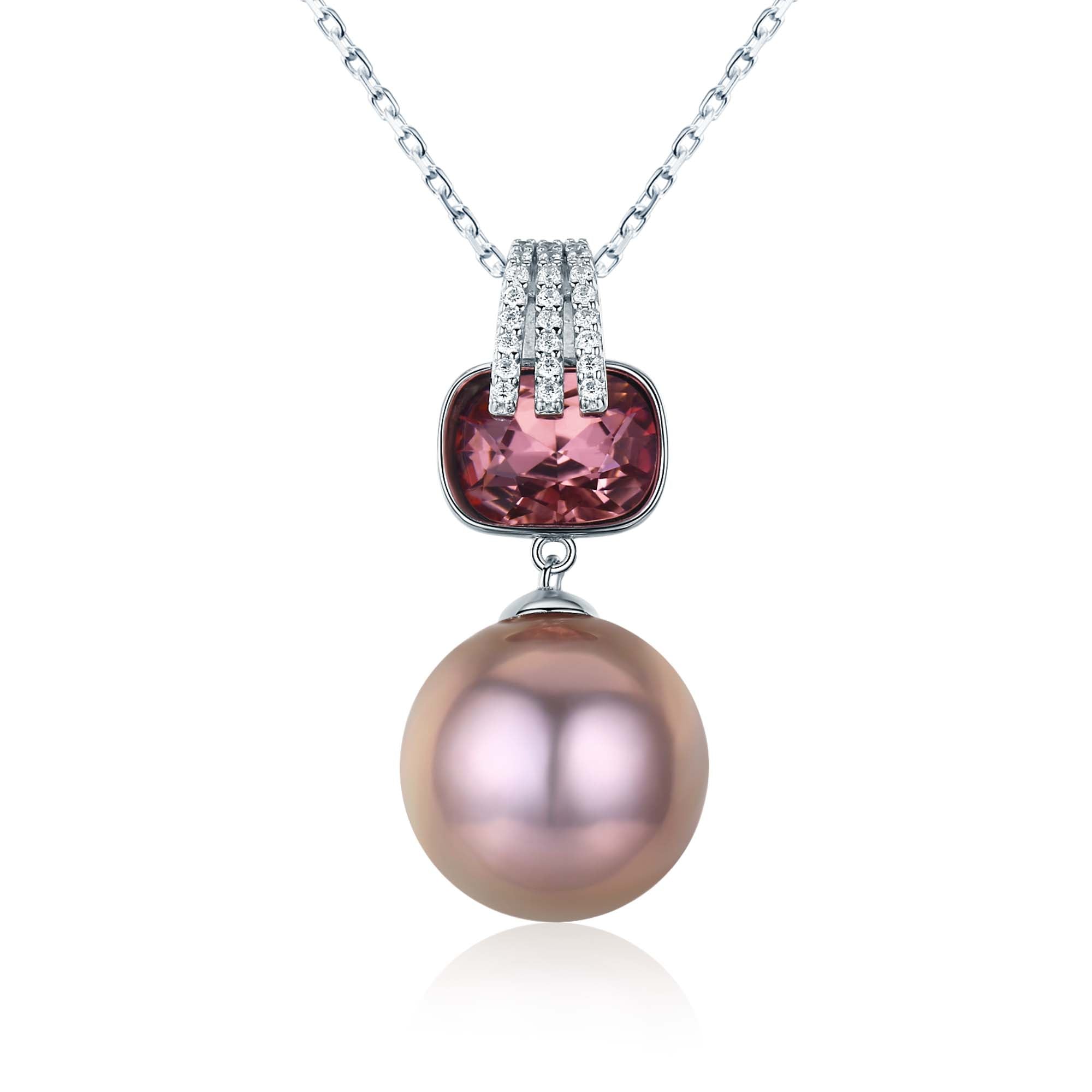 Pink Crystal Bronze Edison Pearl Necklace – Timeless Pearl