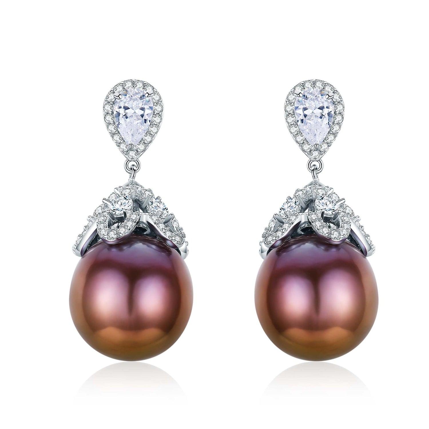 Frozen Queen Bronze Chocolate Edison Pearl Earrings - Timeless Pearl