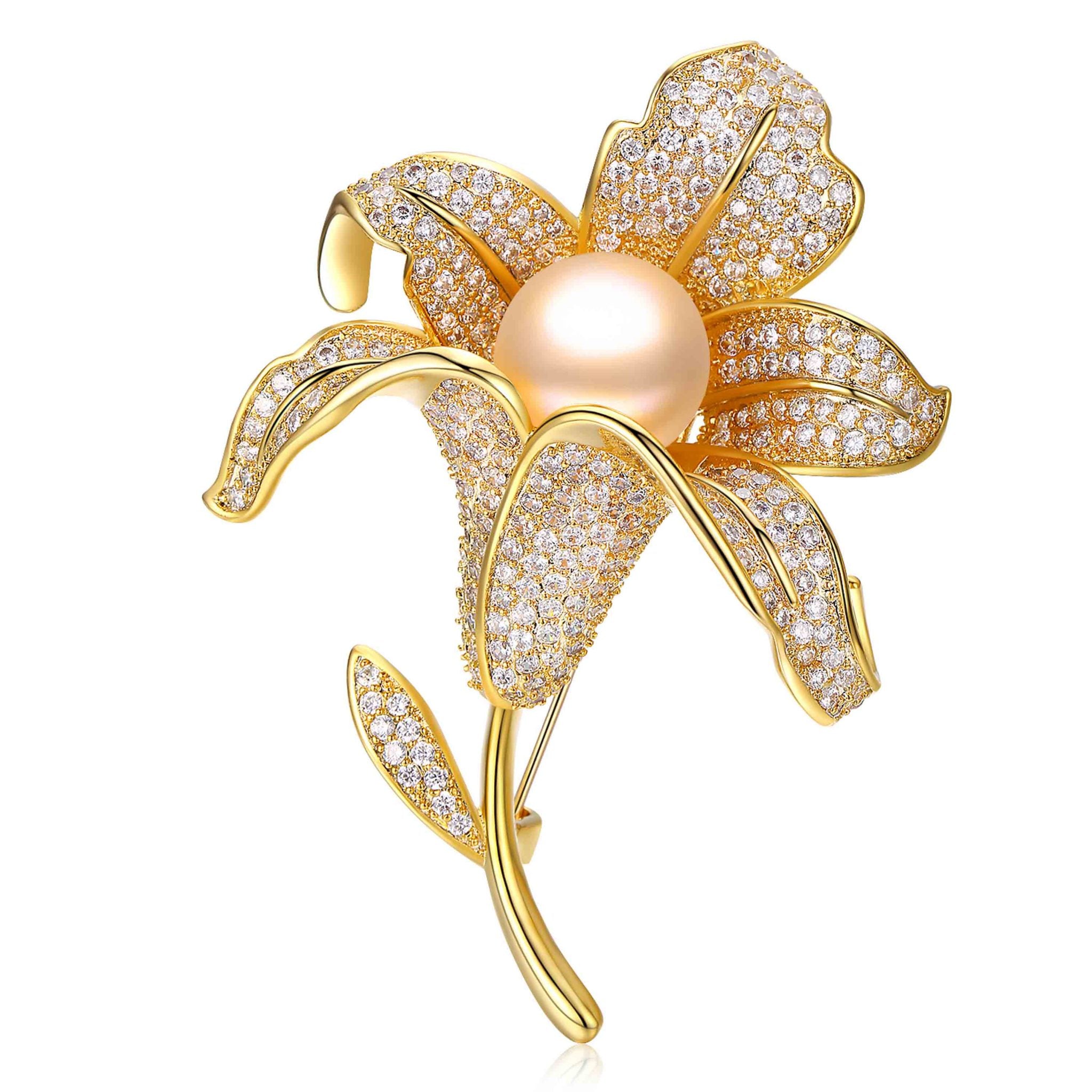 BLOOMING LILIES EDISON PEARL BROOCH – Timeless Pearl