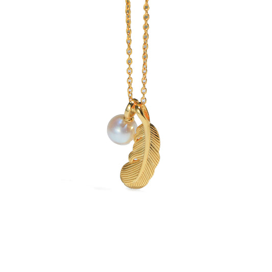G14K The Feather of Love Pearl Pendant