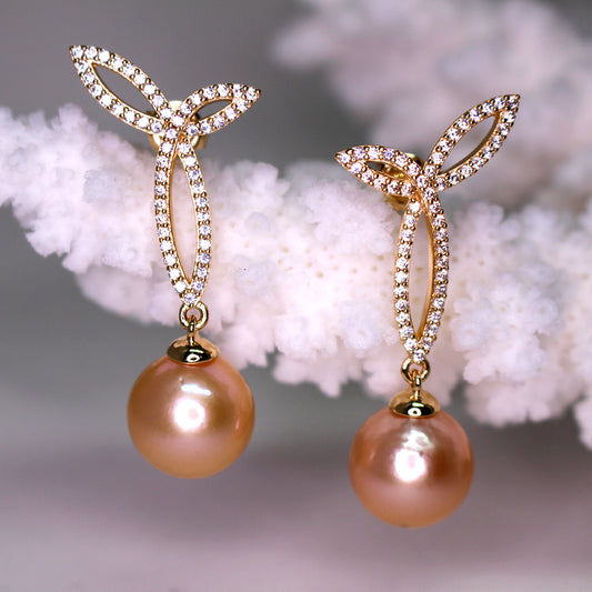 Golden Cherry Edison Pearl Earrings - Timeless Pearl