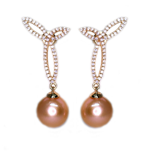 Golden Cherry Edison Pearl Earrings - Timeless Pearl
