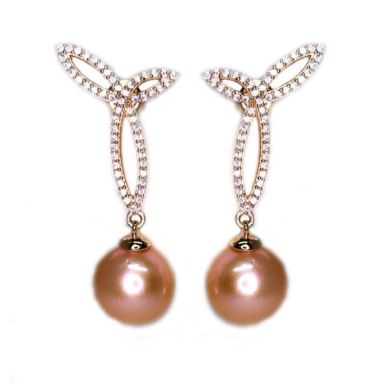 Golden Cherry Edison Pearl Earrings - Timeless Pearl