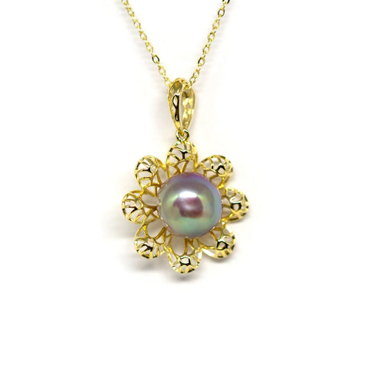 Golden Lucky Flower Edison Pearl Necklace - Timeless Pearl