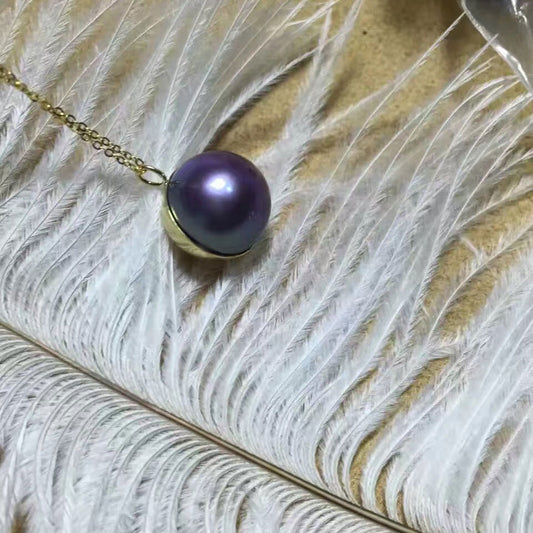 Golden Globe Purple Edison Pearl Necklace - Timeless Pearl