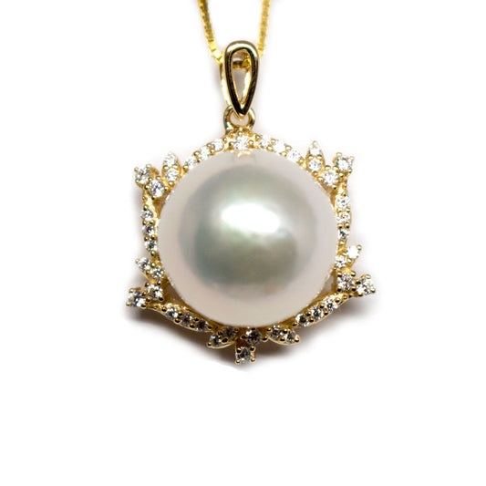 Golden Hexagon Edison Pearl Necklace - Timeless Pearl
