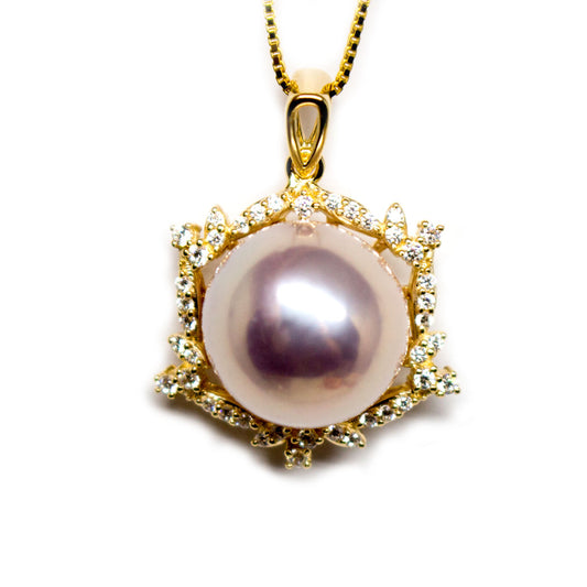 Golden Hexagon Edison Pearl Necklace - Timeless Pearl