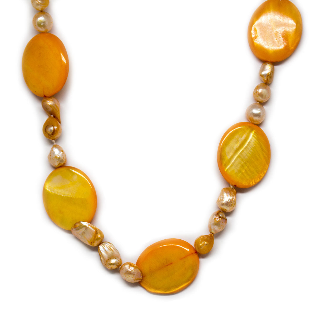 Orange Shell & Pearl Necklace - Timeless Pearl