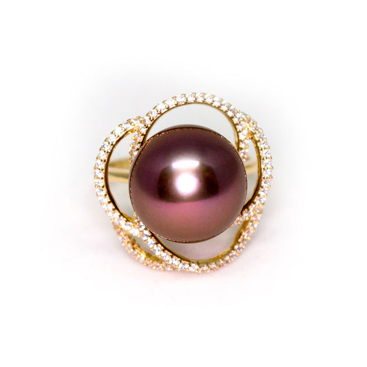 Mystery Purple Flower Edison Pearl Ring - Timeless Pearl
