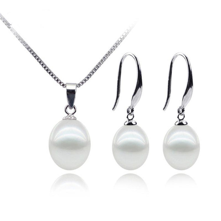 Simple Elegance Pearl Necklace & Earrings Set - Timeless Pearl