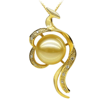 Golden Phoenix South Sea Pearl Necklace featuring radiant golden South Sea pearl elegance