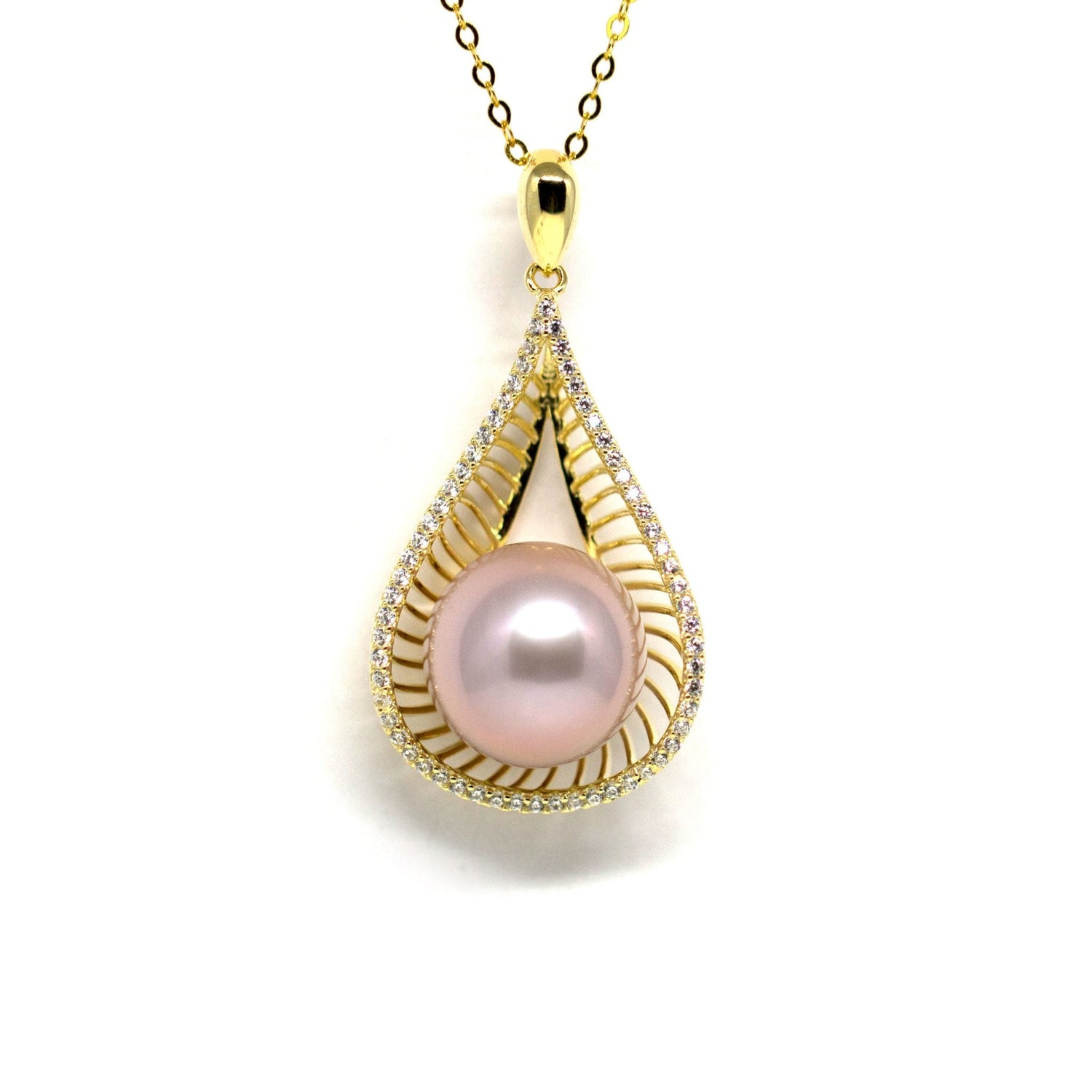 Sparkling Waterdrop Edison Pearl Necklace - Timeless Pearl