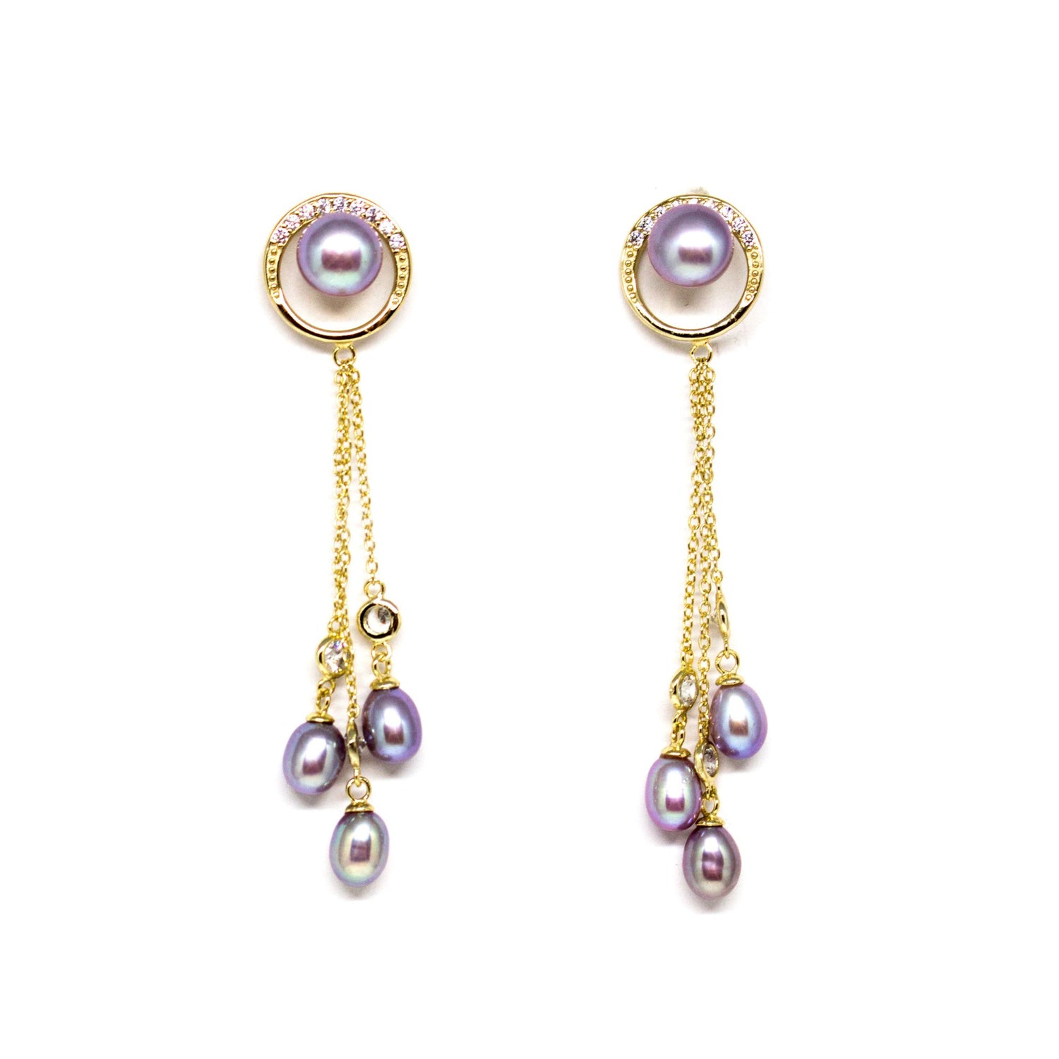 Purple Tears Pearl Earrings - Timeless Pearl