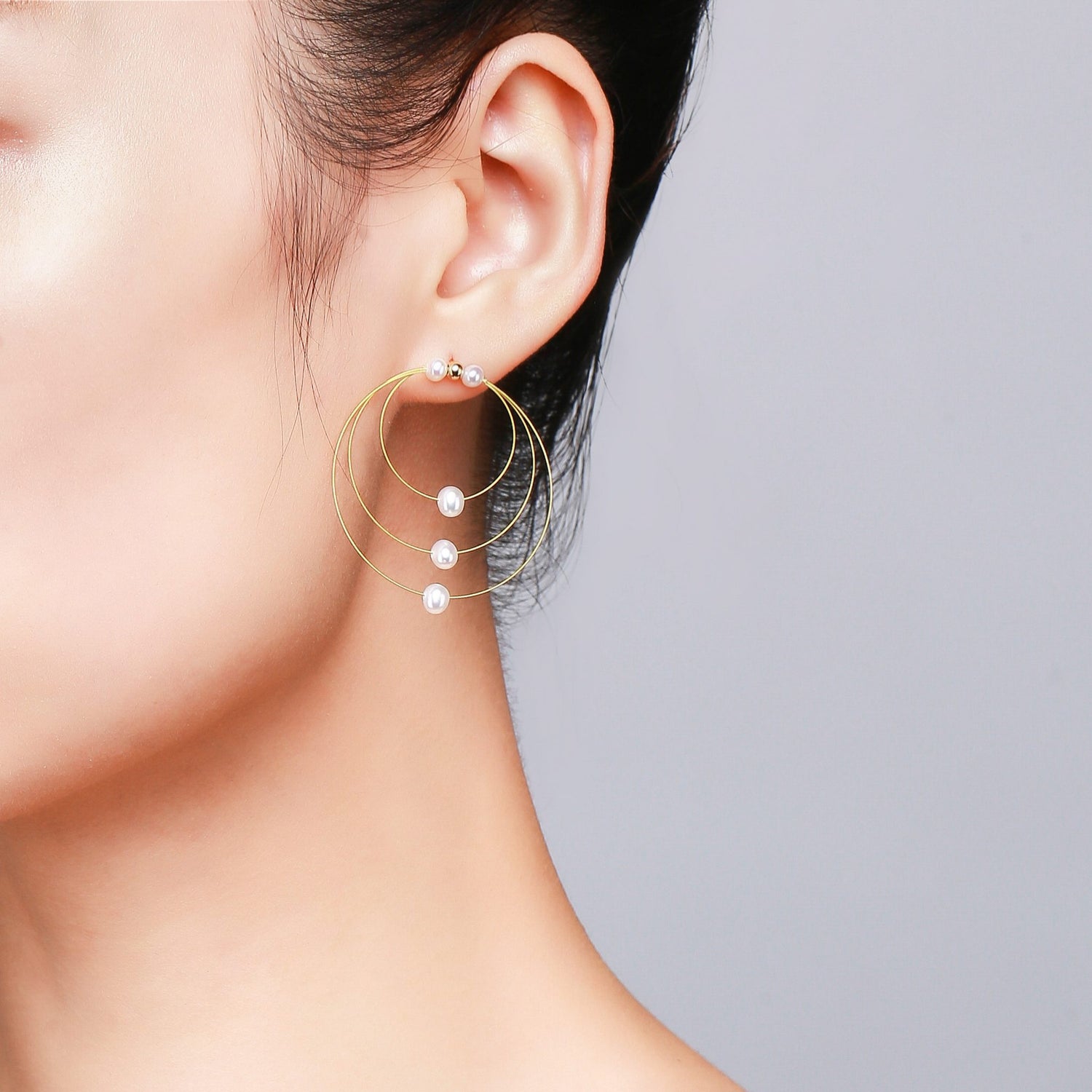 Circles of Pearl Earrings - Timeless Pearl