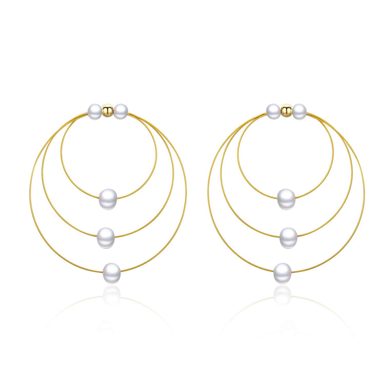 Circles of Pearl Earrings - Timeless Pearl