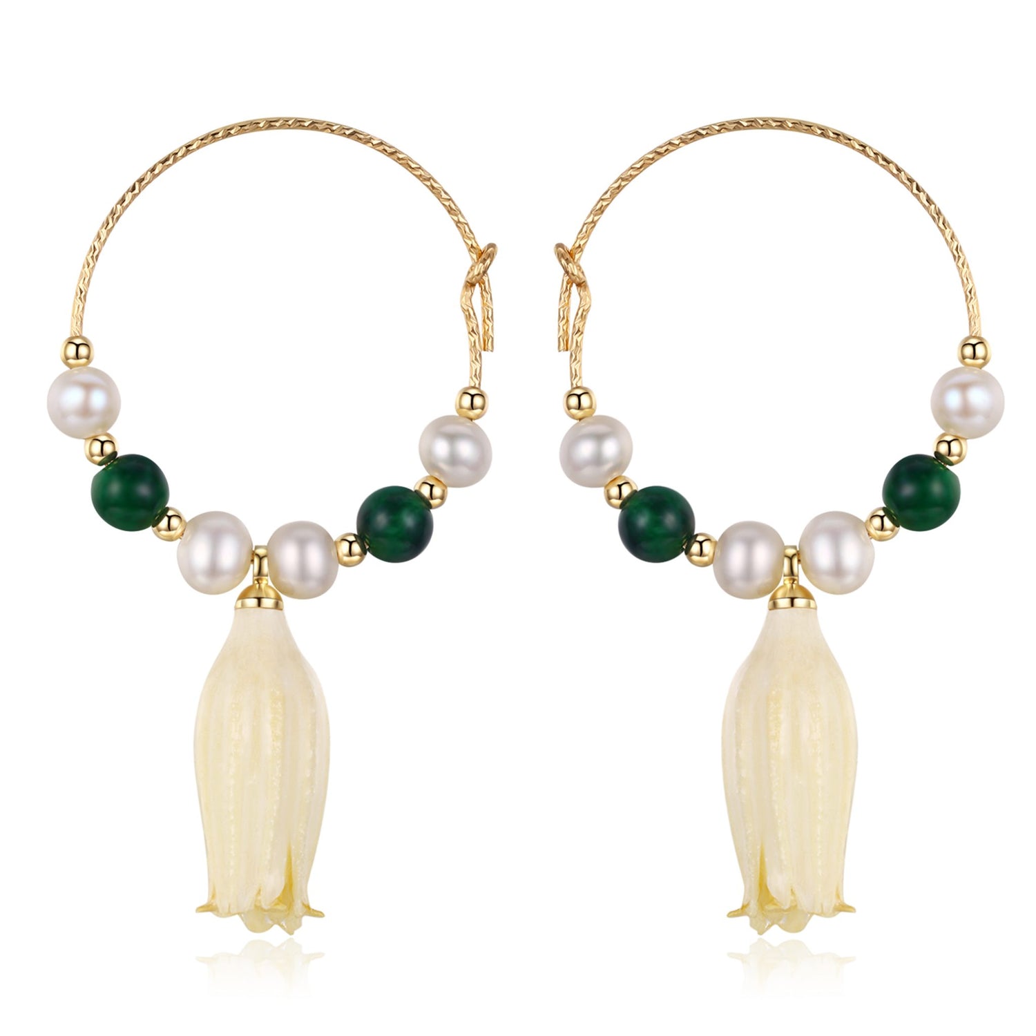 Flower Drop Pearl Earrings - Timeless Pearl