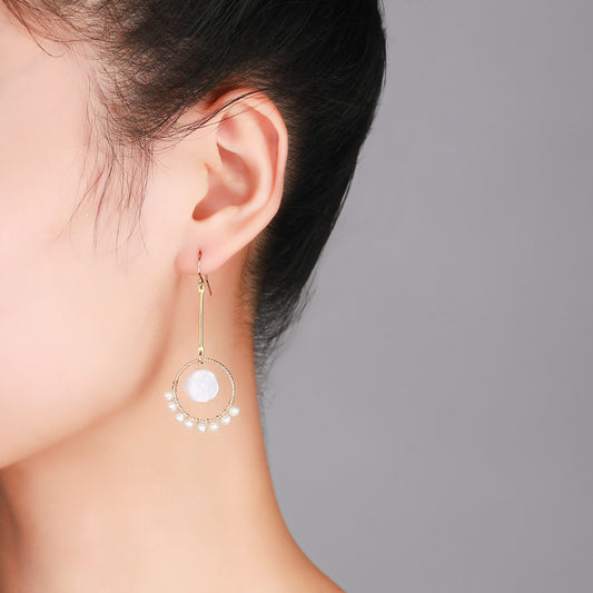 Circle of Jade Flower Pearl Earrings - Timeless Pearl