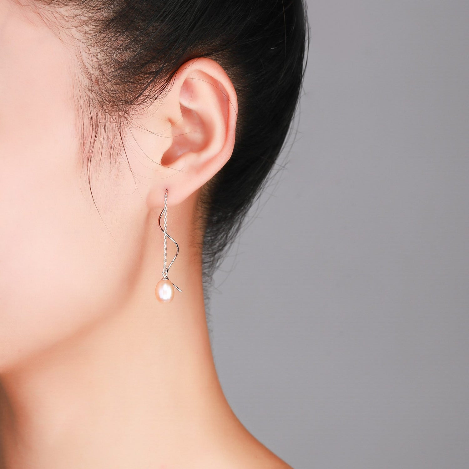 Elegant Pearl Wave Drop Earrings - Timeless Pearl