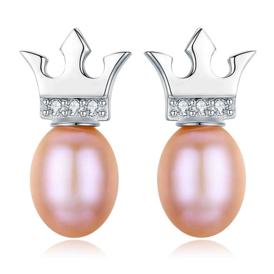 Simple Crown Pearl Earrings - Timeless Pearl