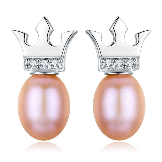 Simple Crown Pearl Earrings - Timeless Pearl