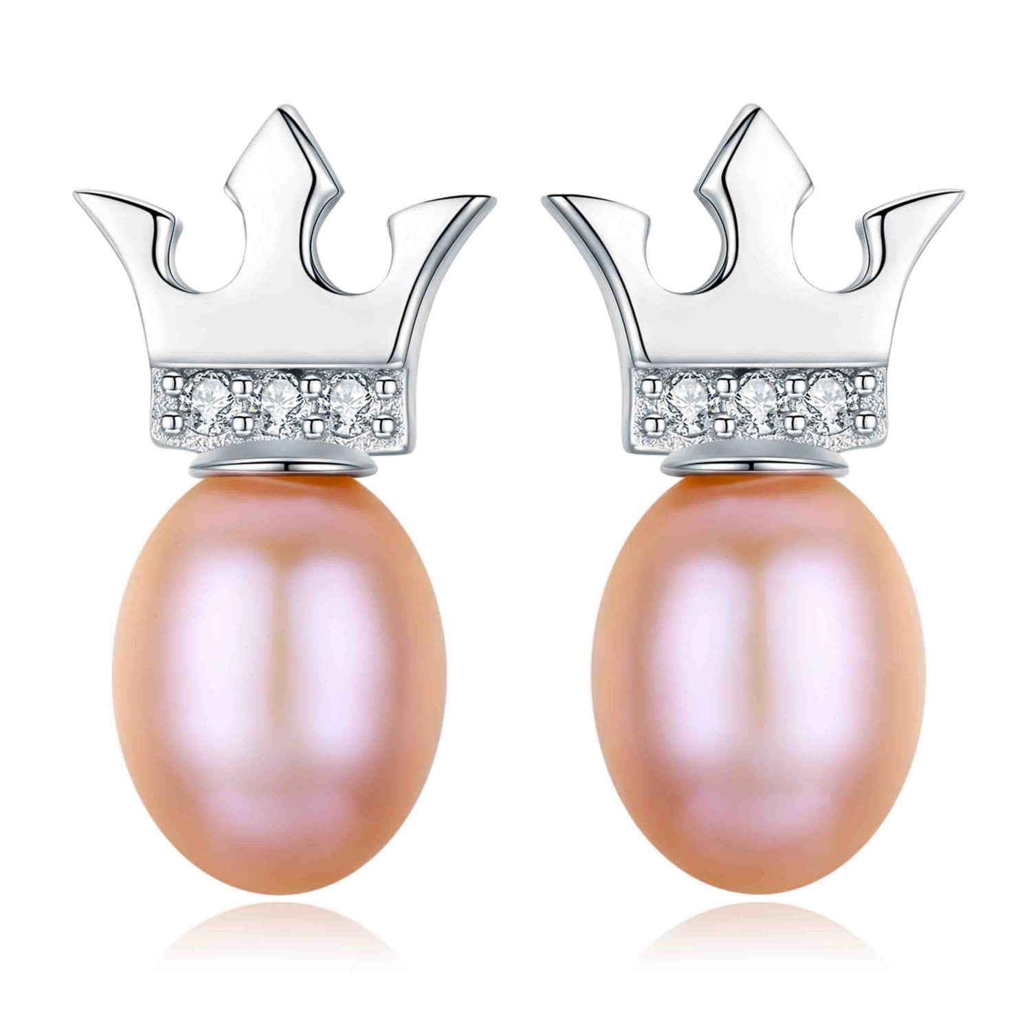 Simple Crown Pearl Earrings - Timeless Pearl