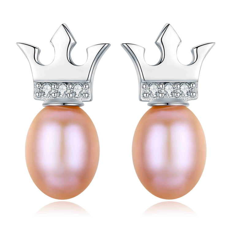 Simple Crown Pearl Earrings - Timeless Pearl