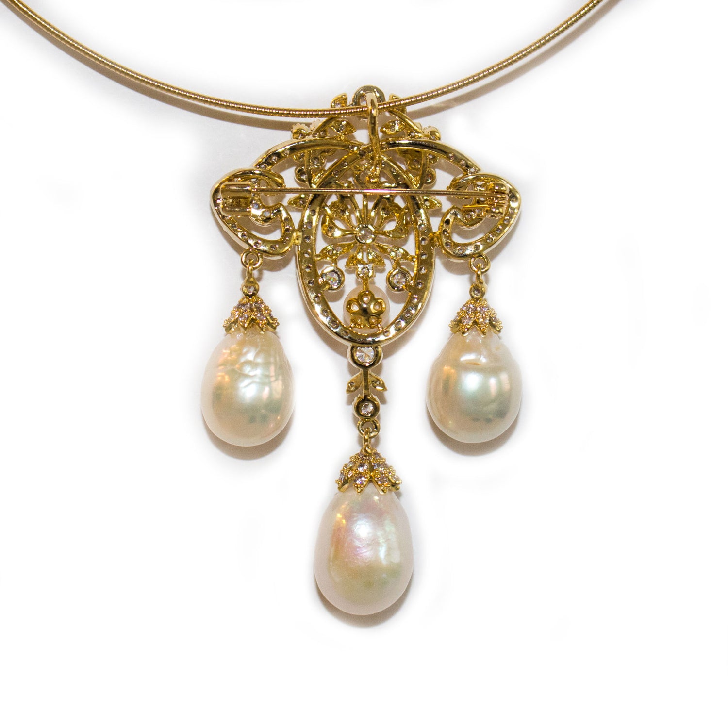 Life of Palace Edison Pearl Necklace Brooch - Timeless Pearl