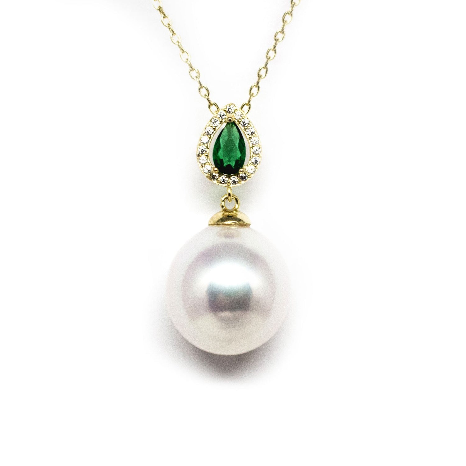 Pear Halo Edison Pearl Necklace - Timeless Pearl
