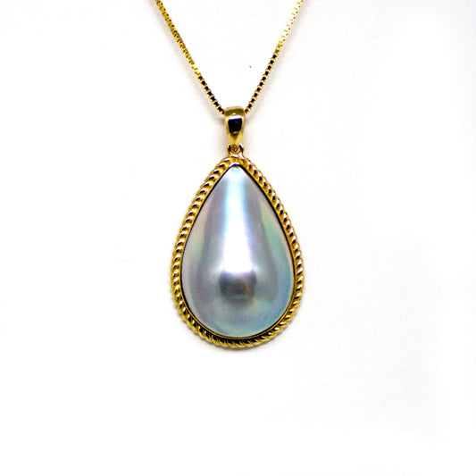 Blue Ocean Mabe Pearl Necklace - Timeless Pearl
