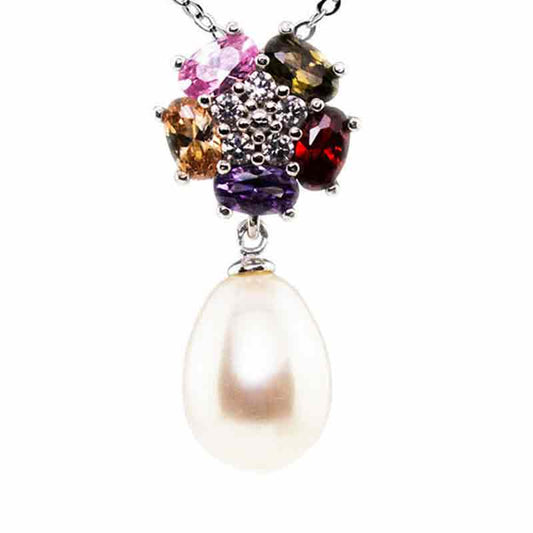 Starburst Flower Drop Pearl Necklace - Timeless Pearl