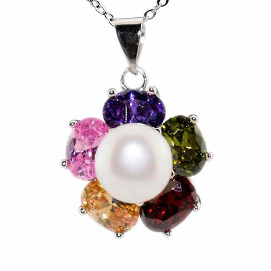 Colorful Flower Pearl Necklace - Timeless Pearl