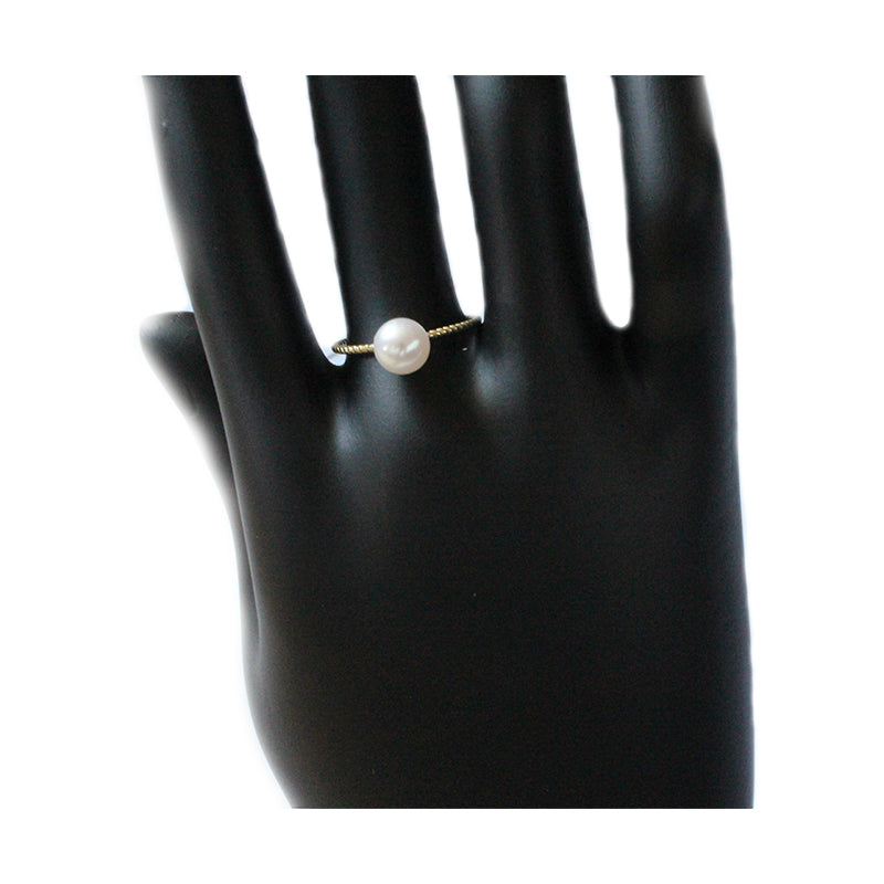 GOLDEN CIRCLE PEARL RING - Timeless Pearl