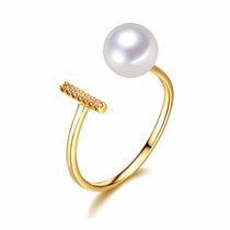 Gold Bar Pearl Ring minimalist pearl ring with a modern bar design for effortless daily wear