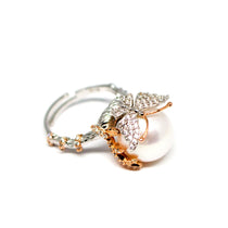 Butterfly Over Edison Pearl Ring whimsical butterfly pearl engagement ring with elegant sparkle